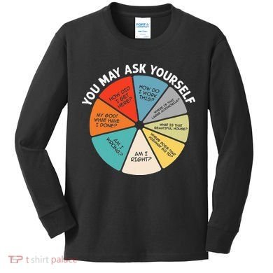 80s Music Retro Lyrics Pie Chart You May Ask Yourself Retro Kids Long Sleeve Shirt