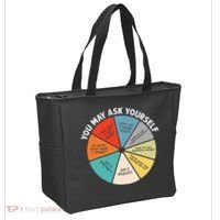 80s Music Retro Lyrics Pie Chart You May Ask Yourself Retro Tote Bag thumb 2