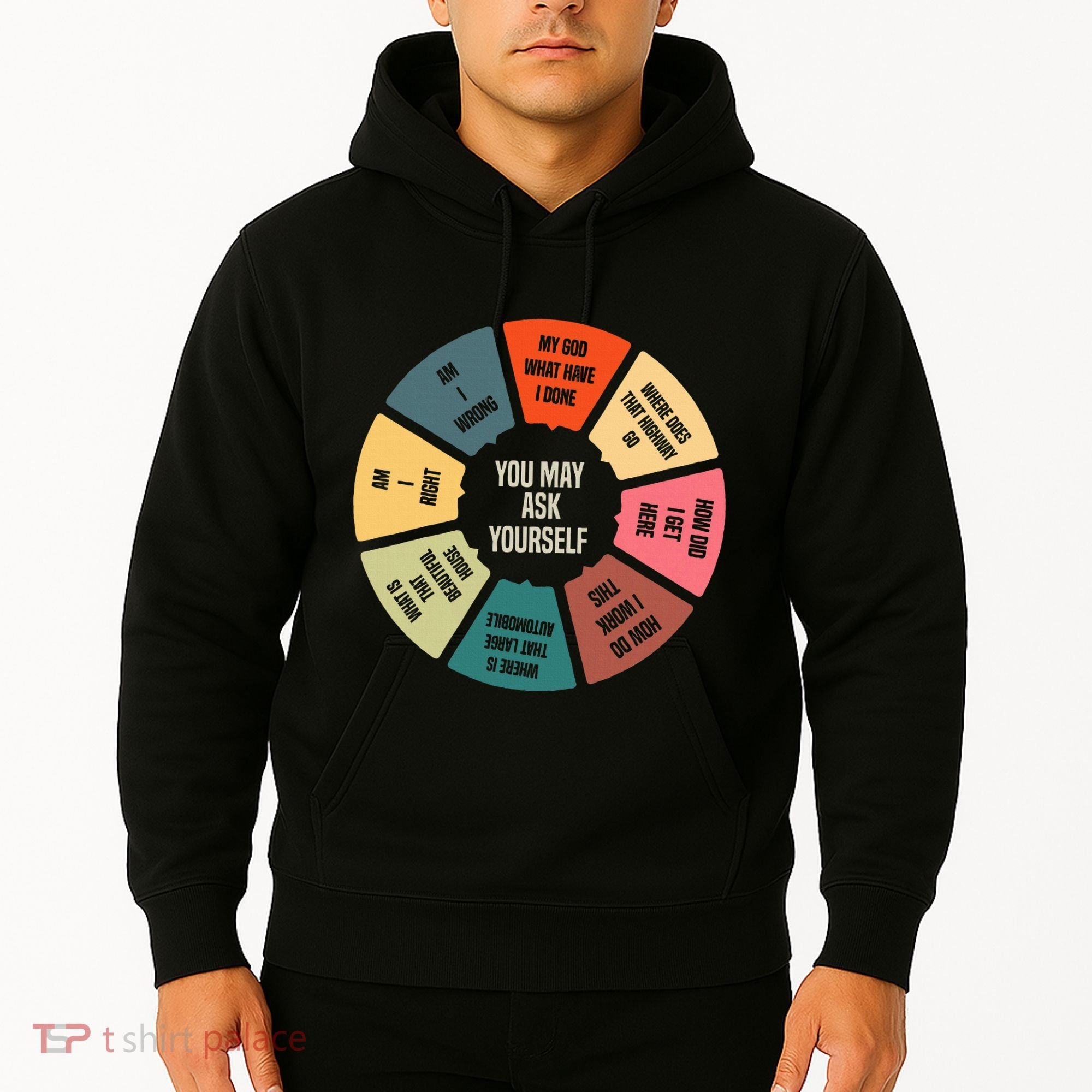 80S Music Retro Lyrics Pie Chart You May Ask Yourself Hoodie