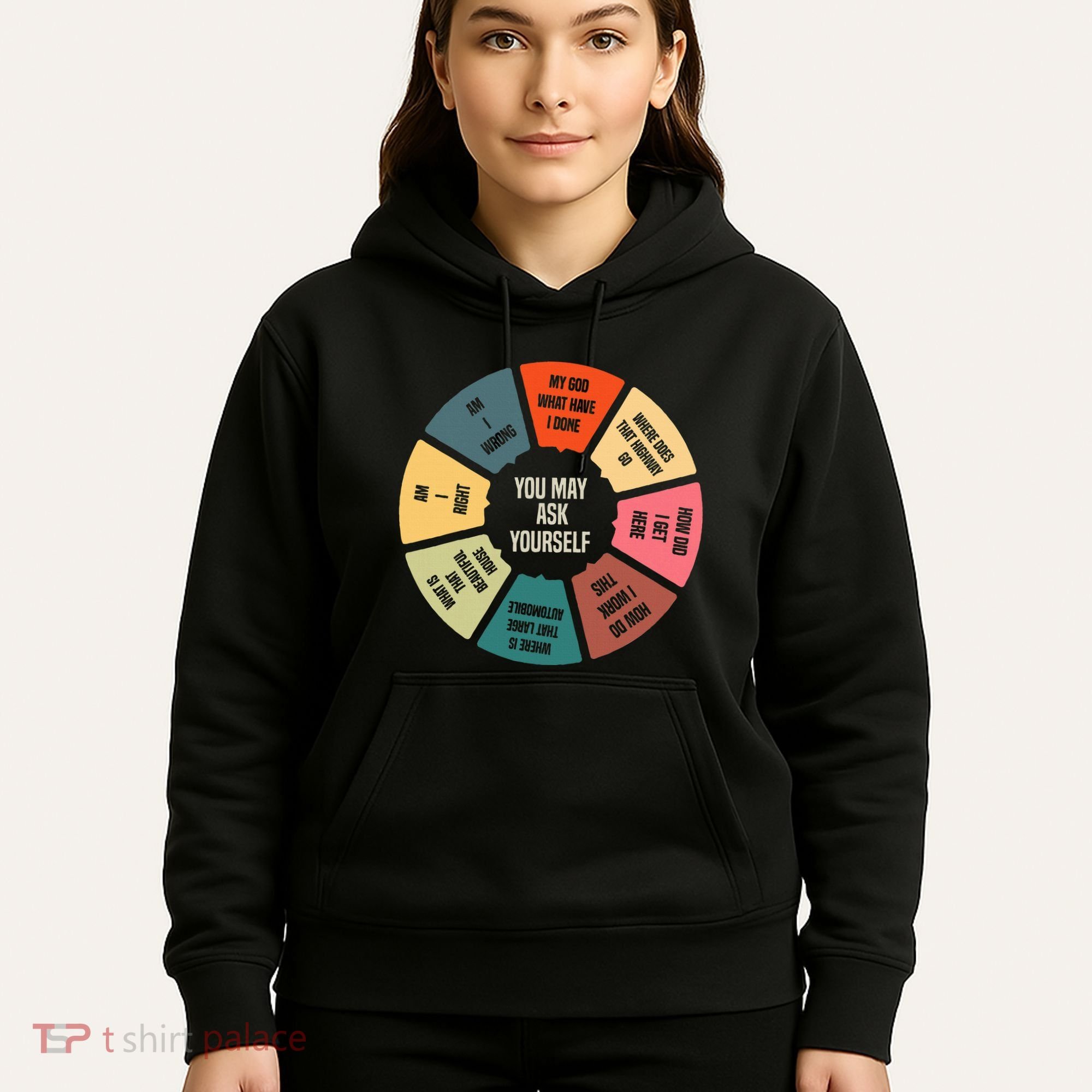 80S Music Retro Lyrics Pie Chart You May Ask Yourself Hoodie