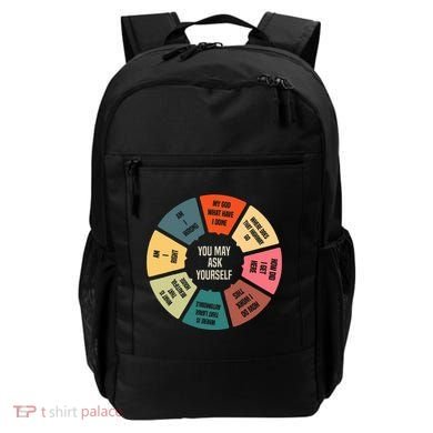 80S Music Retro Lyrics Pie Chart You May Ask Yourself Backpack