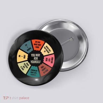 80S Music Retro Lyrics Pie Chart You May Ask Yourself Button
