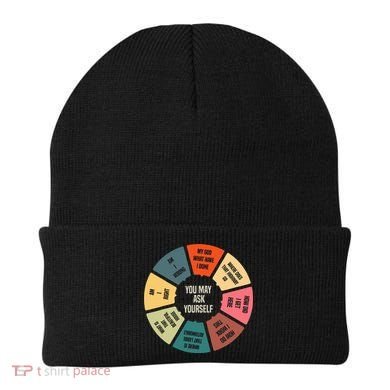 80S Music Retro Lyrics Pie Chart You May Ask Yourself Beanie