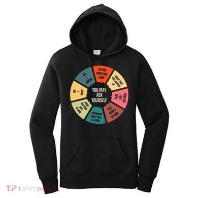 80S Music Retro Lyrics Pie Chart You May Ask Yourself Women's Hoodie