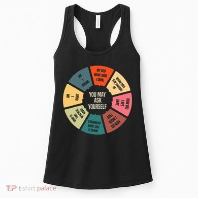 80S Music Retro Lyrics Pie Chart You May Ask Yourself Women's Tank Top