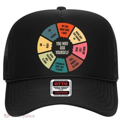 80S Music Retro Lyrics Pie Chart You May Ask Yourself Hat