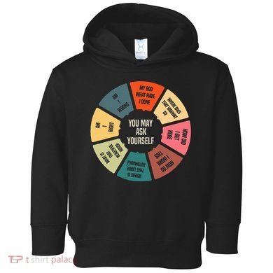 80S Music Retro Lyrics Pie Chart You May Ask Yourself Toddler Hoodie