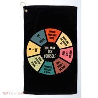 80S Music Retro Lyrics Pie Chart You May Ask Yourself Golf Towel thumb 0