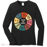 80S Music Retro Lyrics Pie Chart You May Ask Yourself Women's Long Sleeve Shirt thumb 0