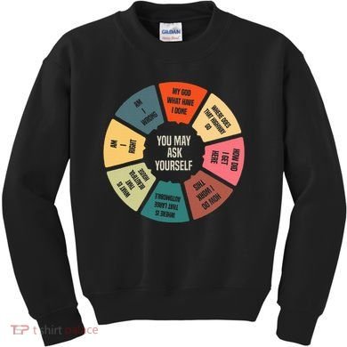 80S Music Retro Lyrics Pie Chart You May Ask Yourself Kids Sweatshirt
