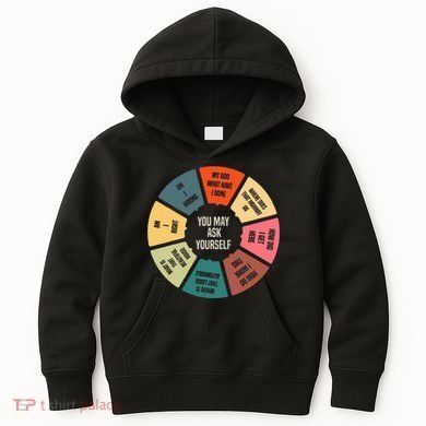 80S Music Retro Lyrics Pie Chart You May Ask Yourself Kids Hoodie