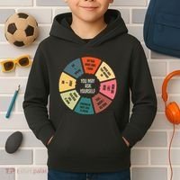 80S Music Retro Lyrics Pie Chart You May Ask Yourself Kids Hoodie thumb 2