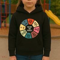 80S Music Retro Lyrics Pie Chart You May Ask Yourself Kids Hoodie thumb 3