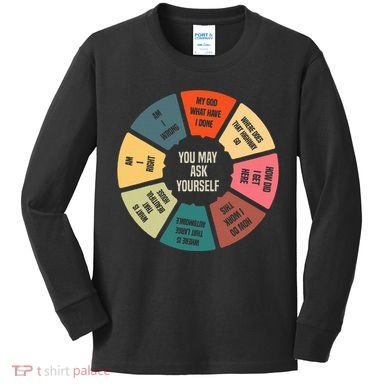 80S Music Retro Lyrics Pie Chart You May Ask Yourself Kids Long Sleeve Shirt