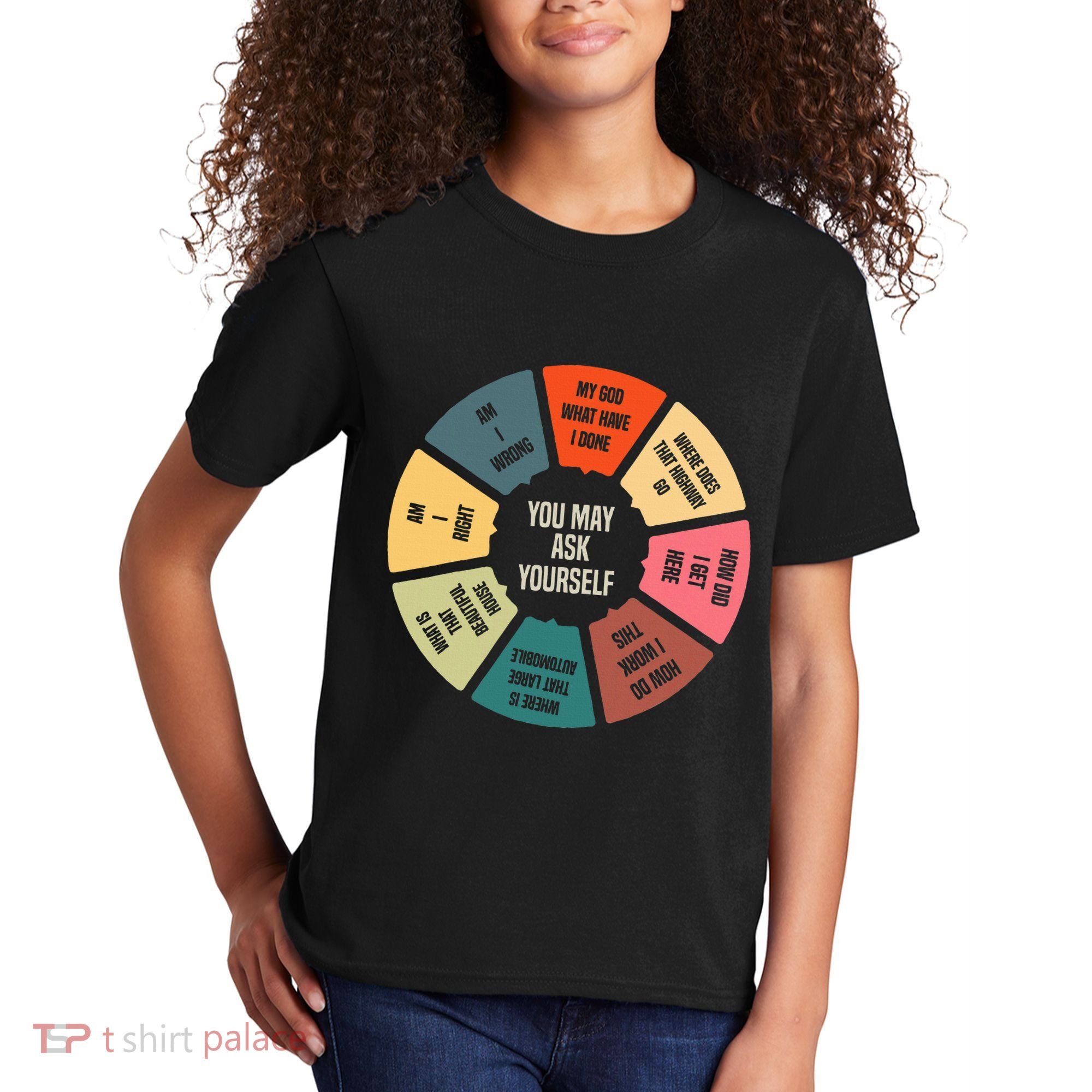 80S Music Retro Lyrics Pie Chart You May Ask Yourself Kids T-Shirt