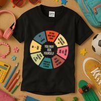 80S Music Retro Lyrics Pie Chart You May Ask Yourself Kids T-Shirt thumb 3