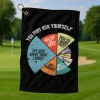 80's Music Retro Lyrics Funny 80s Golf Towel thumb 1
