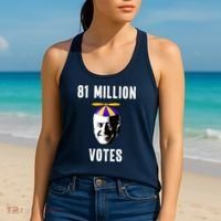 81 Million Votes Anti Biden Funny Political Women's Tank Top thumb 2