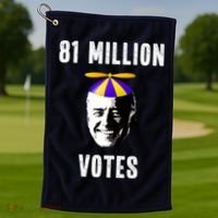 81 Million Votes Anti Biden Funny Political Golf Towel thumb 1