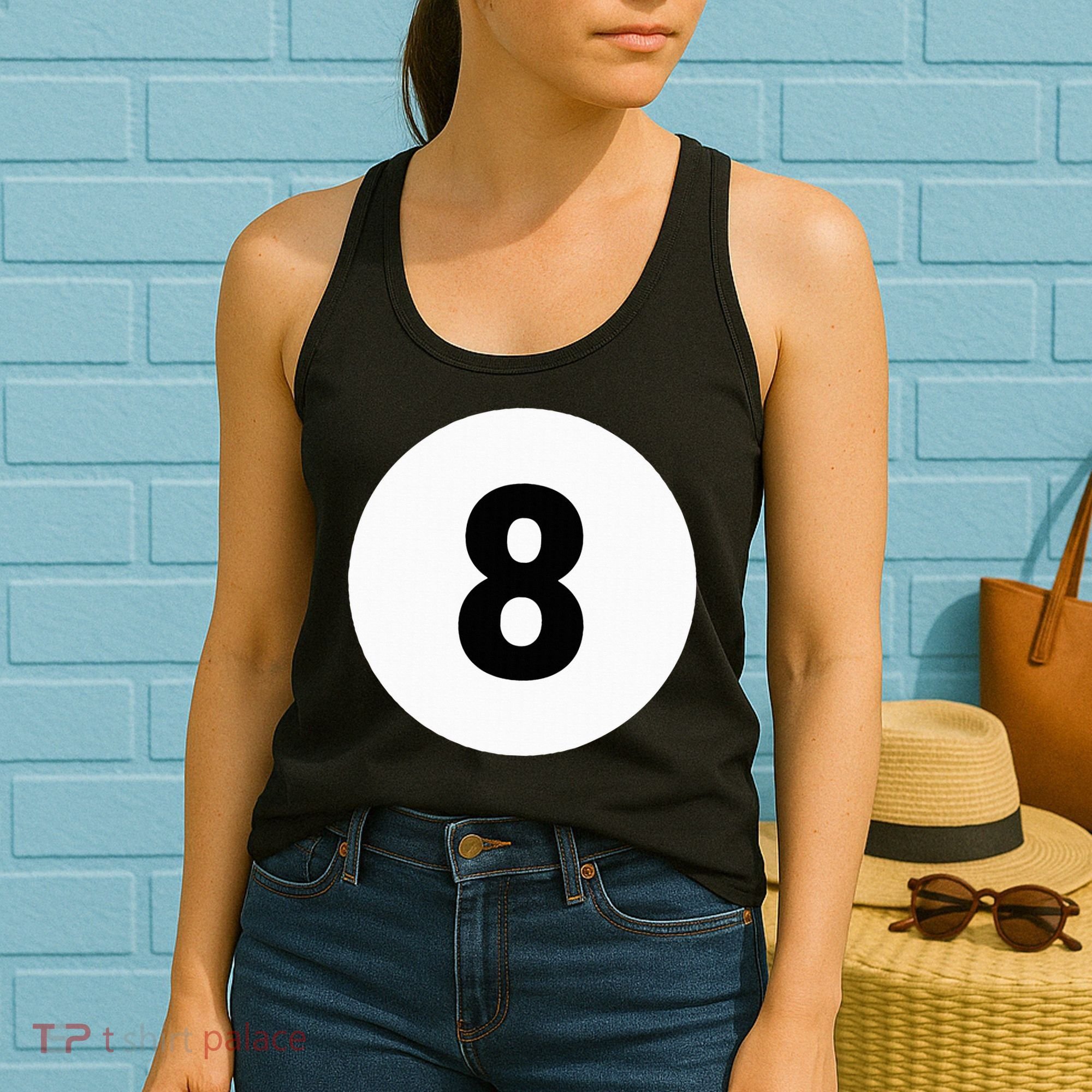 8 Pool Ball 8 Billiards Costume Halloween Group Matching Women's Tank Top