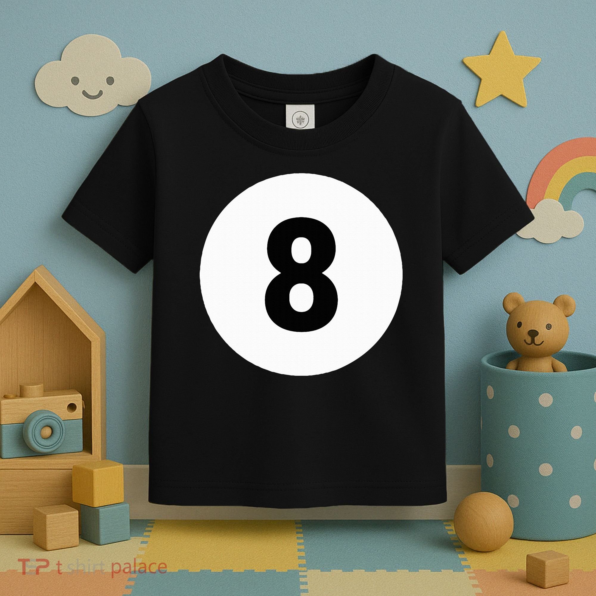 8 Pool Ball 8 Billiards Costume Halloween Group Matching Toddler T-Shirt