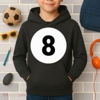 8 Pool Ball 8 Billiards Costume Halloween Group Matching Kids Hoodie thumb 2