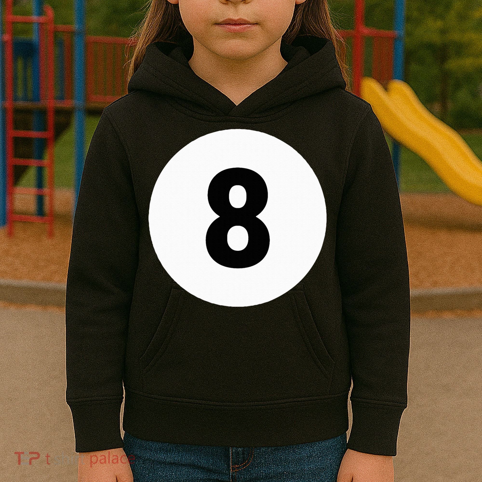 8 Pool Ball 8 Billiards Costume Halloween Group Matching Kids Hoodie