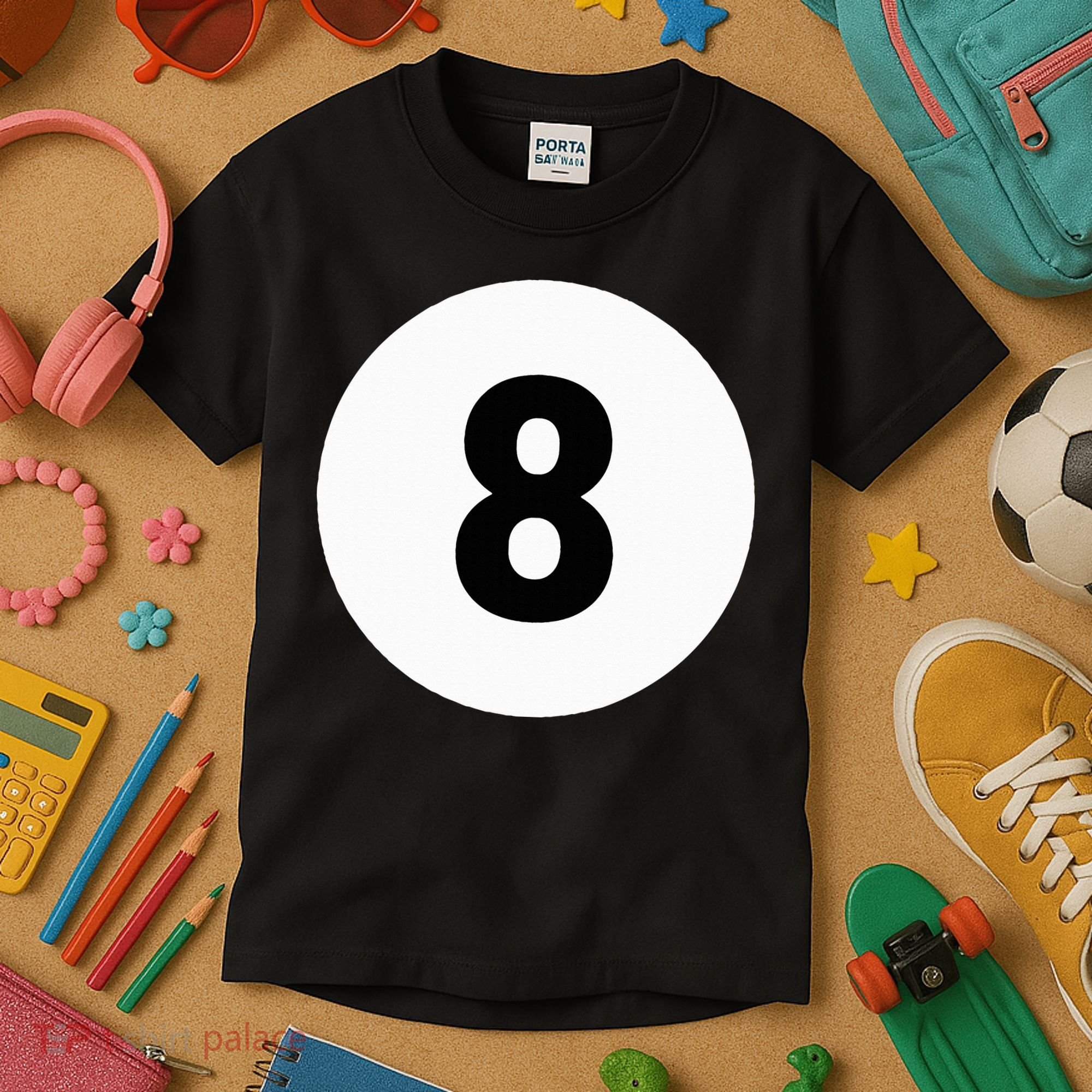 8 Pool Ball 8 Billiards Costume Halloween Group Matching Kids T-Shirt