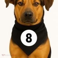 8 Pool Ball 8 Billiards Costume Halloween Group Matching USA-Made Doggie Bandana thumb 1