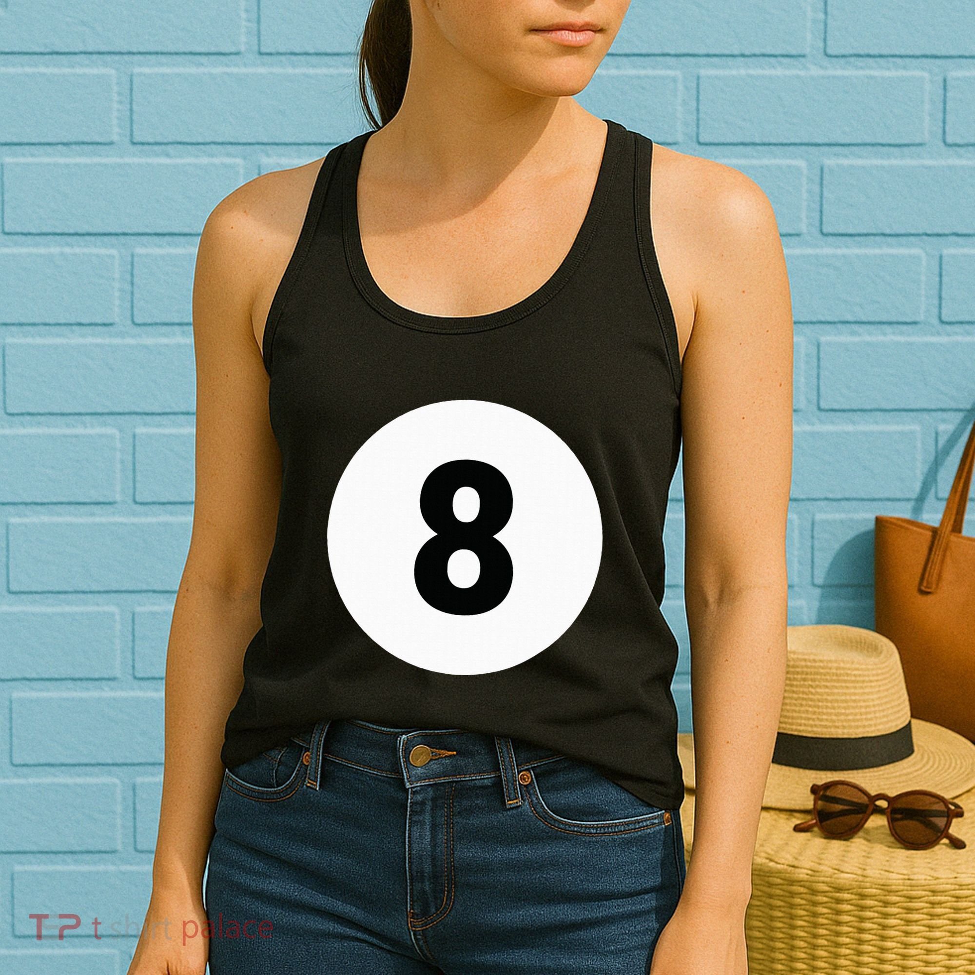 8 Pool Ball 8 Billiards Costume Halloween Group Matching Women's Tank Top