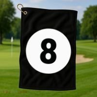 8 Pool Ball 8 Billiards Costume Halloween Group Matching Golf Towel thumb 1