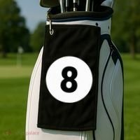 8 Pool Ball 8 Billiards Costume Halloween Group Matching Golf Towel thumb 2