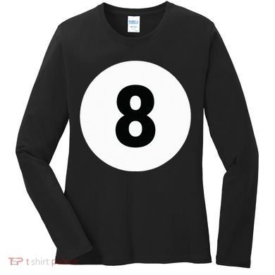 8 Pool Ball 8 Billiards Costume Halloween Group Matching Women's Long Sleeve Shirt