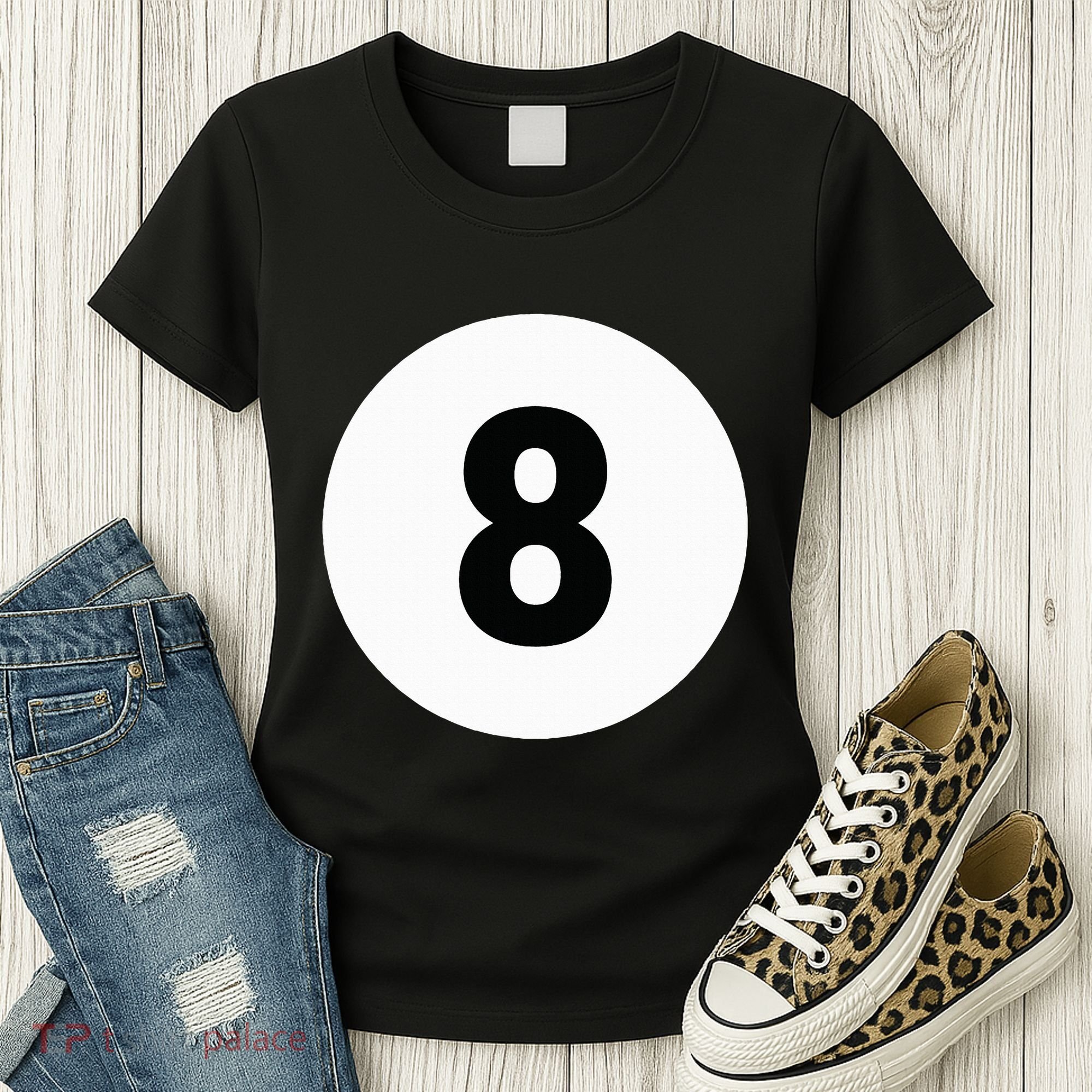 8 Pool Ball 8 Billiards Costume Halloween Group Matching Women's T-Shirt