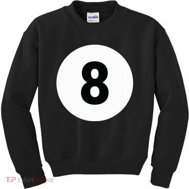 8 Pool Ball 8 Billiards Costume Halloween Group Matching Kids Sweatshirt