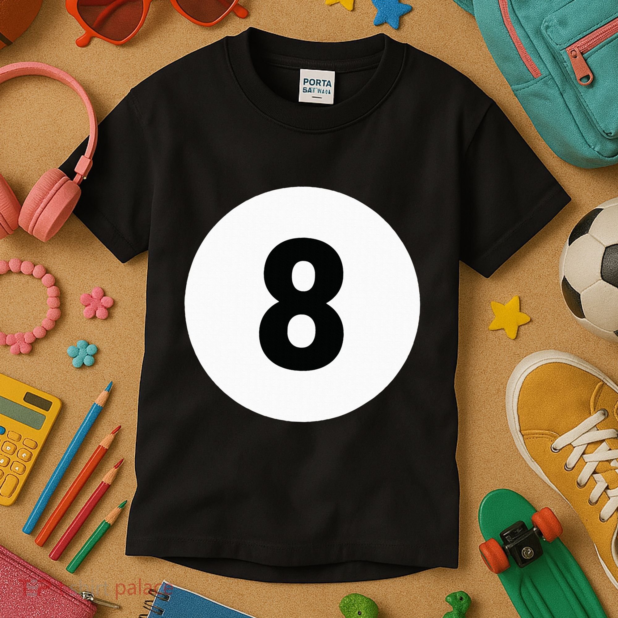 8 Pool Ball 8 Billiards Costume Halloween Group Matching Kids T-Shirt