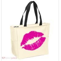 80s Pink Lips Bright Pop Culture 1980s Lovers Gift Tote Bag thumb 2