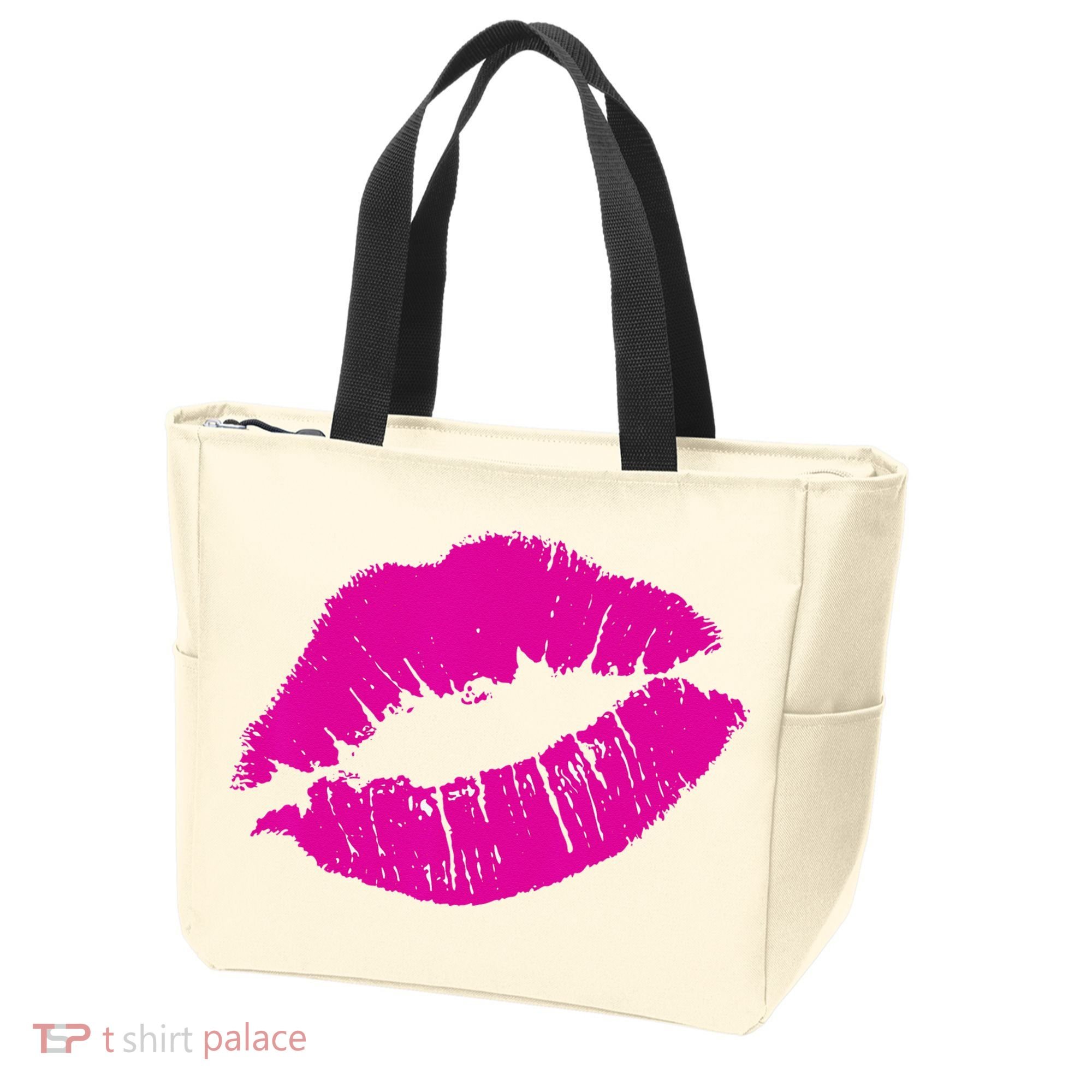 80s Pink Lips Bright Pop Culture 1980s Lovers Gift Tote Bag