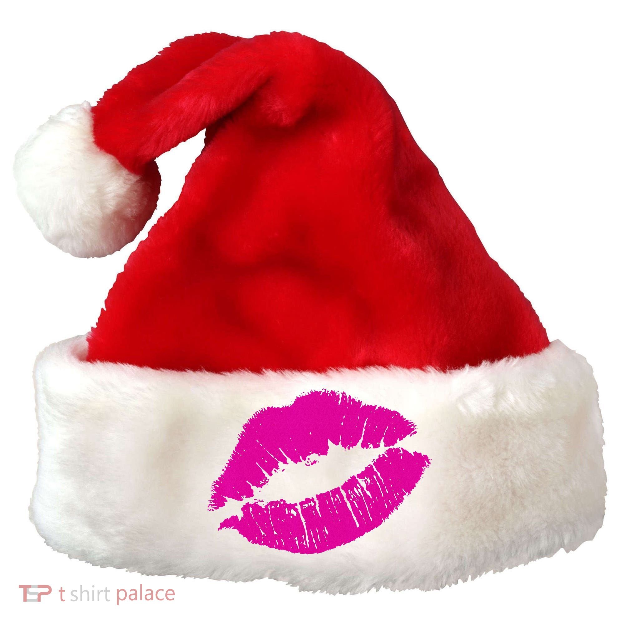 80s Pink Lips Bright Pop Culture 1980s Lovers Gift Santa Hat