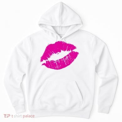 80s Pink Lips Bright Pop Culture 1980s Lovers Gift Hoodie
