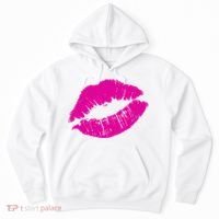 80s Pink Lips Bright Pop Culture 1980s Lovers Gift Hoodie thumb 0