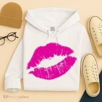 80s Pink Lips Bright Pop Culture 1980s Lovers Gift Hoodie thumb 4