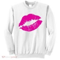 80s Pink Lips Bright Pop Culture 1980s Lovers Gift Sweatshirt thumb 0