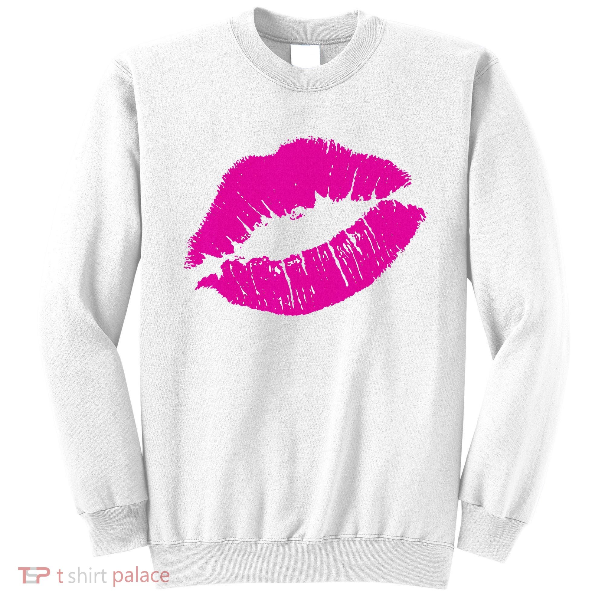 80s Pink Lips Bright Pop Culture 1980s Lovers Gift Sweatshirt