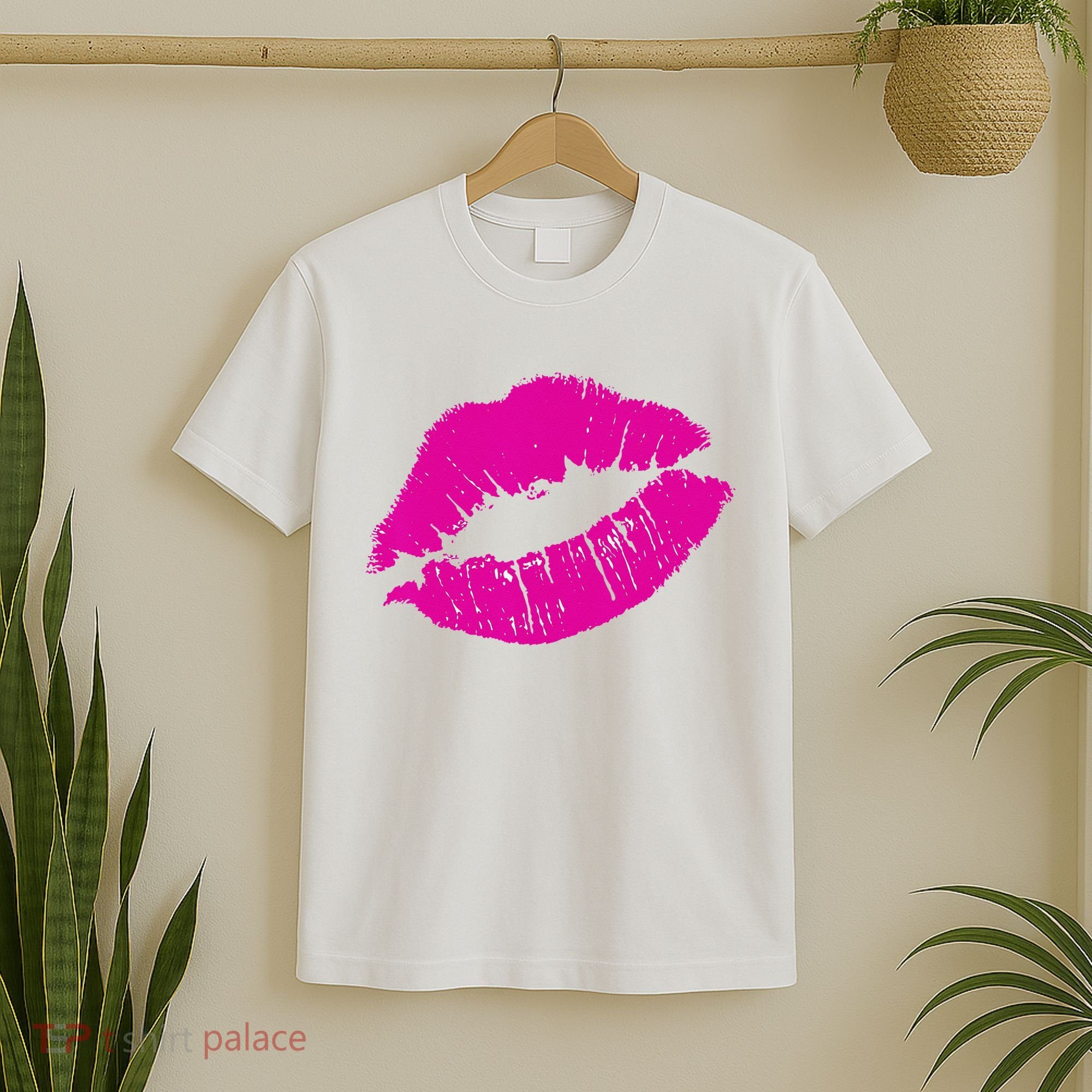 80s Pink Lips Bright Pop Culture 1980s Lovers Gift T-Shirt