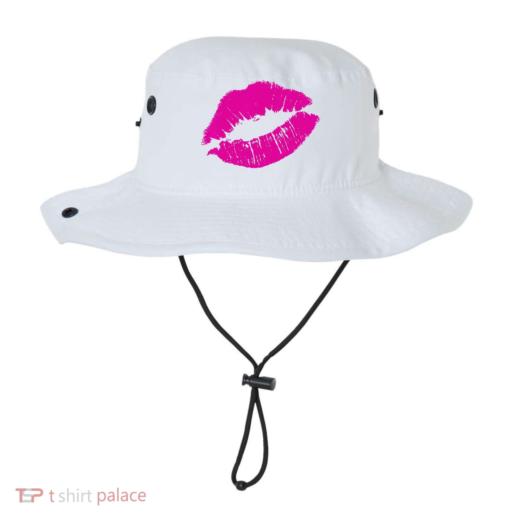 80s Pink Lips Bright Pop Culture 1980s Lovers Gift Bucket Hat