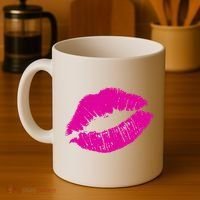 80s Pink Lips Bright Pop Culture 1980s Lovers Gift Coffee Mug thumb 4