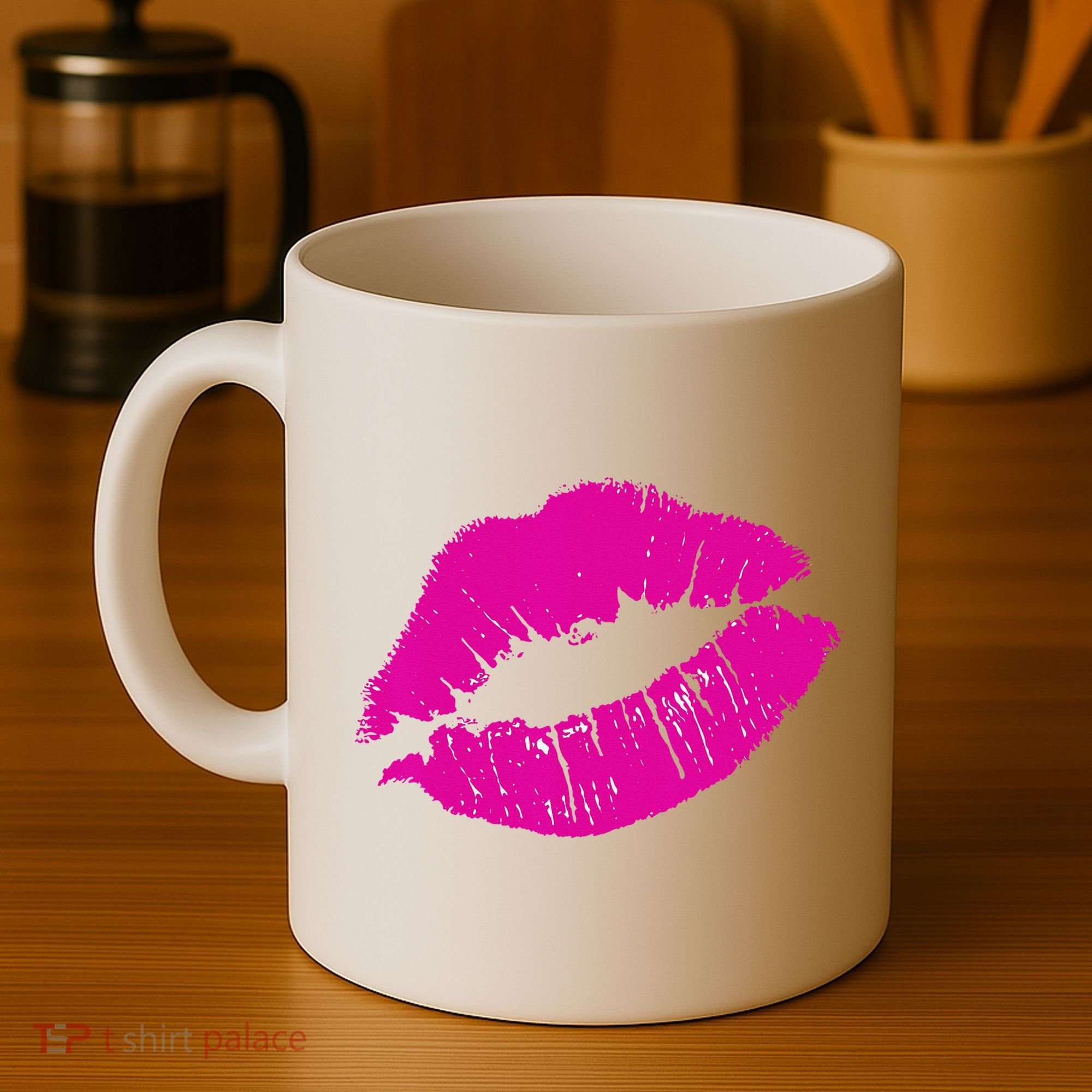 80s Pink Lips Bright Pop Culture 1980s Lovers Gift Coffee Mug