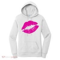 80s Pink Lips Bright Pop Culture 1980s Lovers Gift Women's Hoodie thumb 0