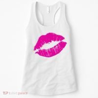 80s Pink Lips Bright Pop Culture 1980s Lovers Gift Women's Tank Top thumb 0
